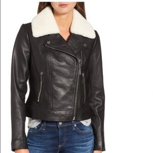 Michael Kors women’s shearling black moto jacket s